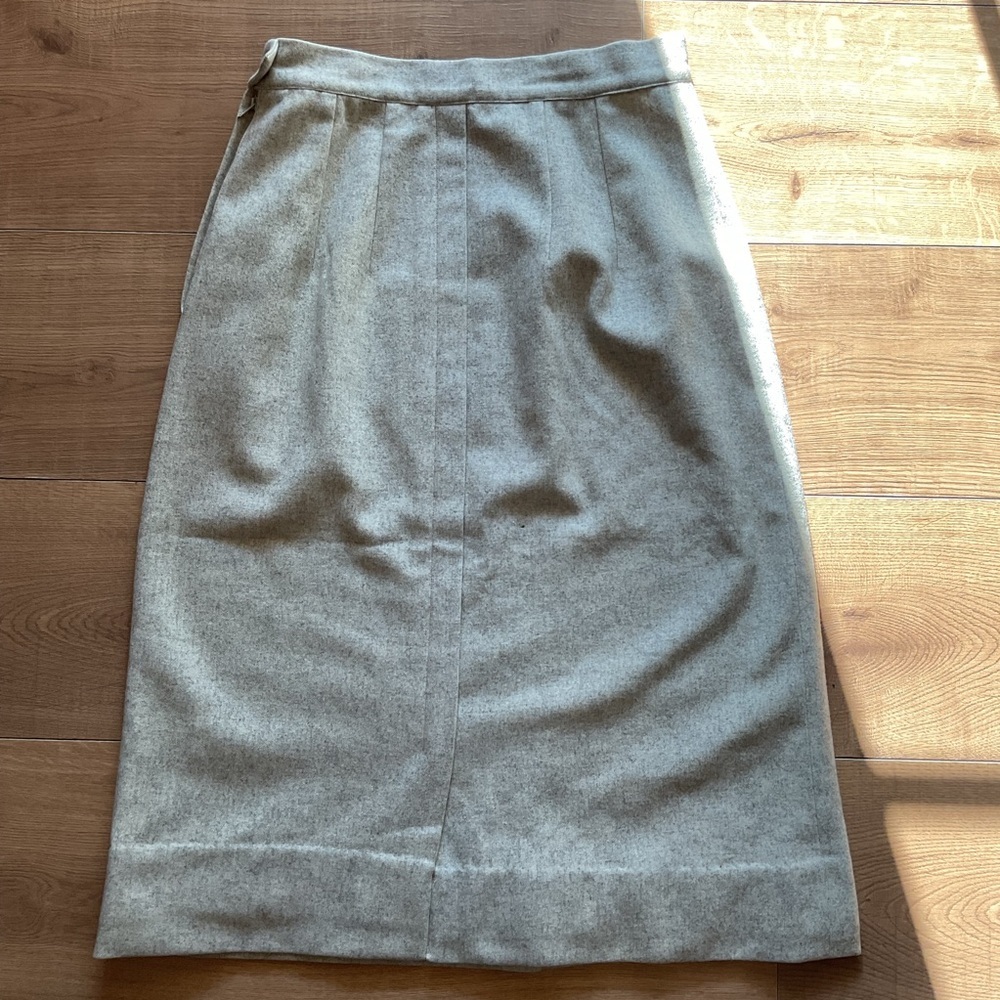 Vintage David Benjamin 100% Wool Gray Pencil Skirt 2 4 High Waisted - Picture 4 of 7